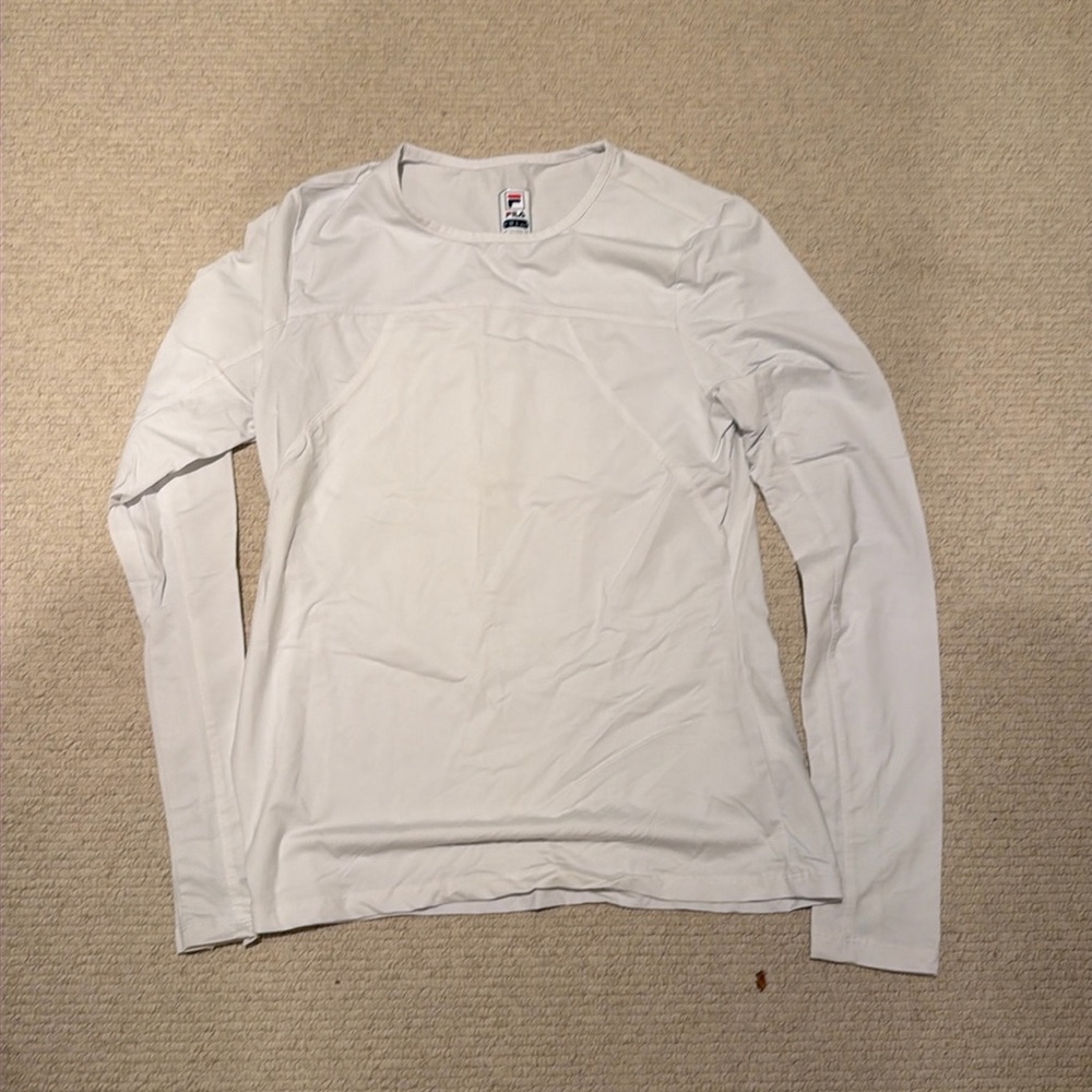 Fla long sleeve white work out top